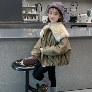 女童棉服2025新款冬装儿童网红洋气时髦加厚羽绒棉袄女孩冬季外套