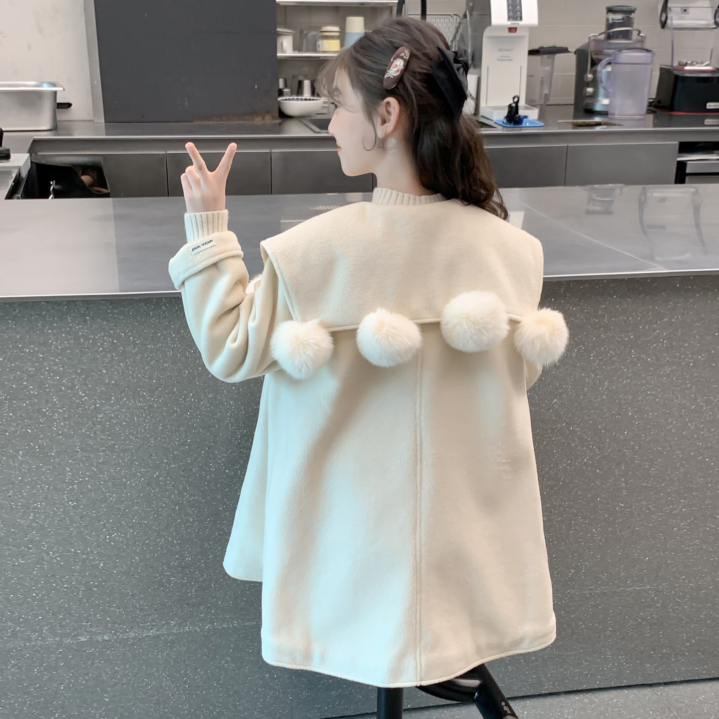 女童冬装外套2025新款儿童洋气中长款夹棉加厚呢子大衣小女孩冬季