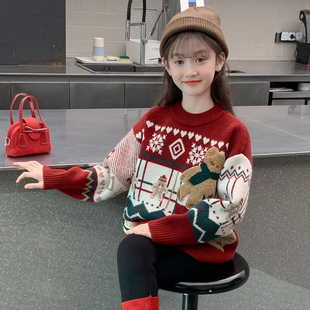 女童毛衣2025新款冬装儿童网红洋气时髦加厚上衣女孩冬季爆款套装