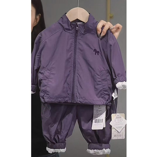 女童秋装2026新款套装女孩洋气冲锋衣外套两件套春秋款儿童衣服潮