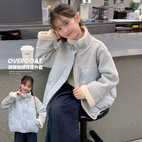 女童棉服2025新款冬装儿童中款加厚羽绒棉袄外套冬季小女孩棉衣潮