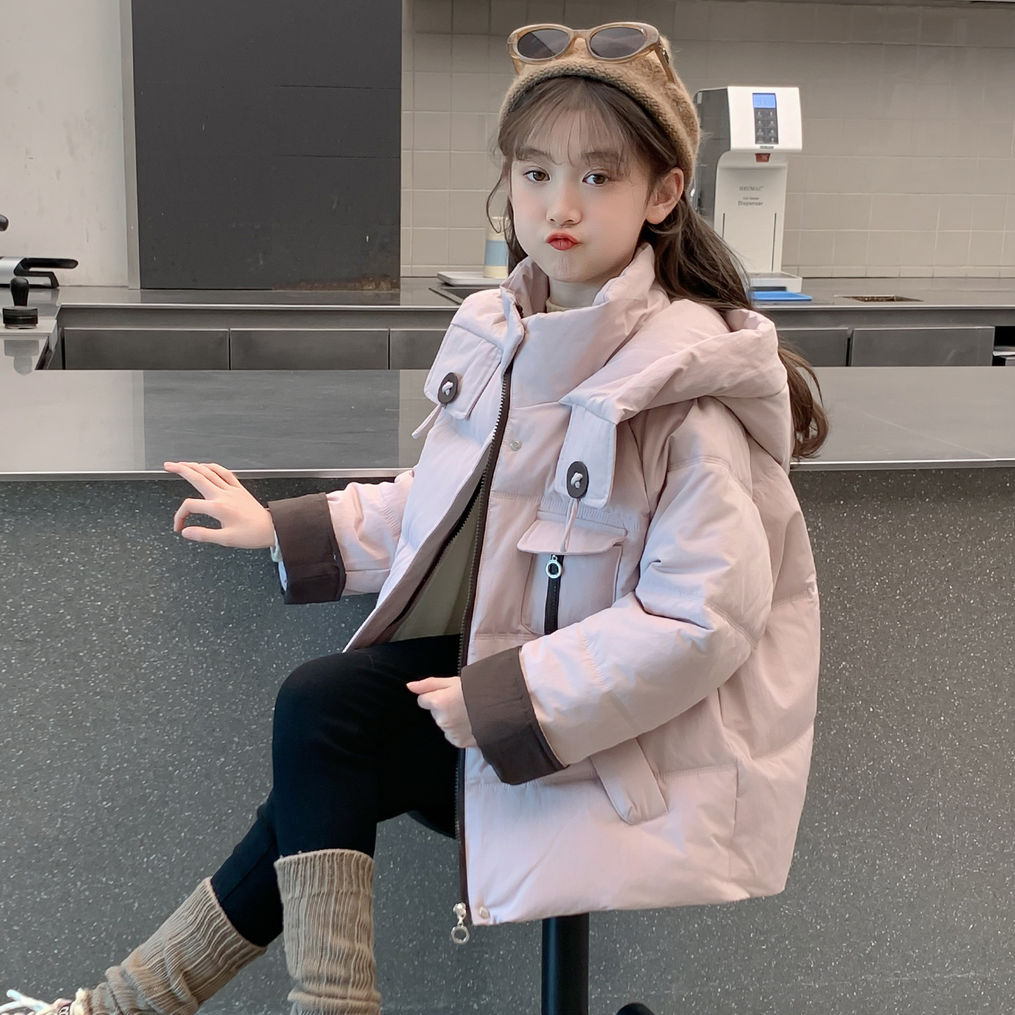 女童冬装棉服2025新款儿童洋气时髦加厚薄款羽绒棉袄女孩冬季外套