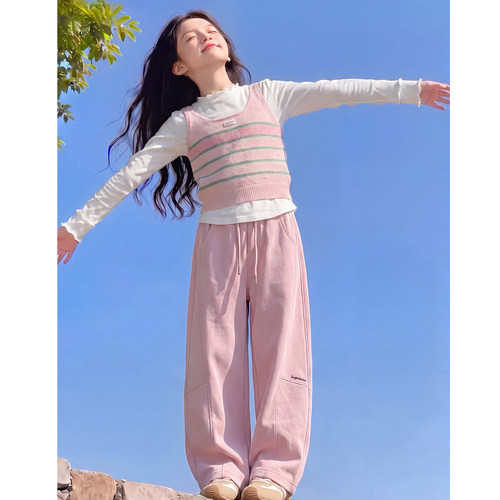 女童秋装2026新款套装儿童网红洋气时髦小香风女孩春秋款两件套潮
