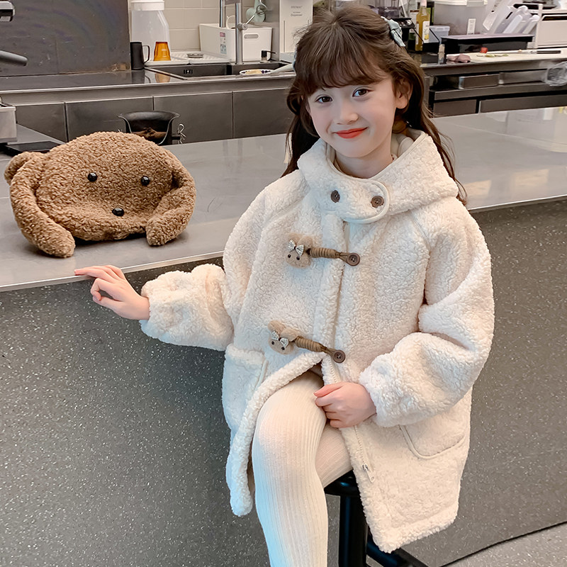 女童秋冬外套2024新款儿童洋气时髦加绒加厚羊羔毛冬装女孩中长款,童装/婴儿装/亲子装,普通外套,淘宝优惠券,粉丝福利购,淘宝优惠卷