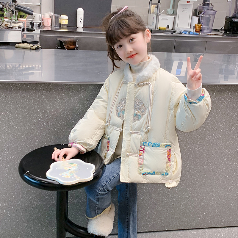 冬季加厚女童中式羽绒服