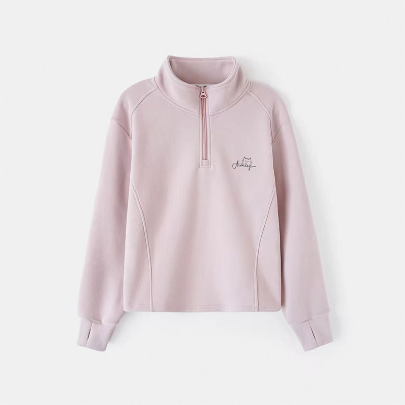 女童外套秋装2025新款儿童时髦洋气立领拉链刺绣上衣女孩秋冬衣服