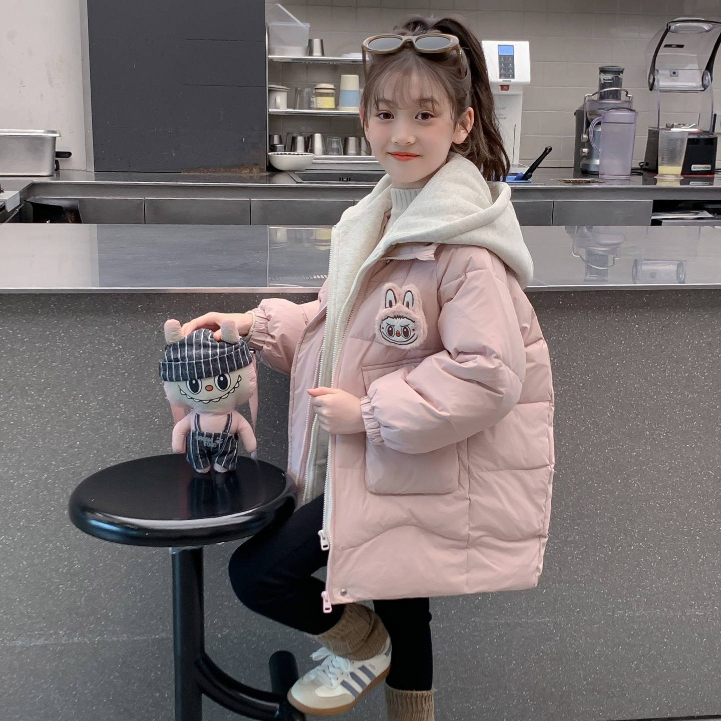 女童棉服冬装2025新款儿童洋气时髦长款羽绒加厚棉袄外套女孩棉衣