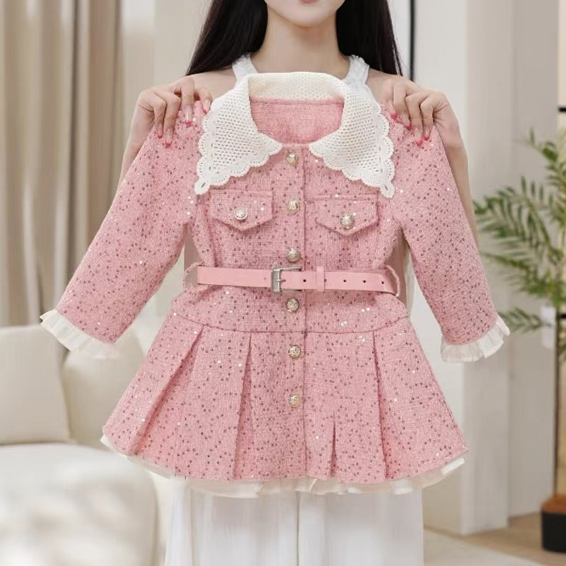女童连衣裙秋冬2025新款洋气儿童时髦加厚外套裙子女孩冬季衣服潮