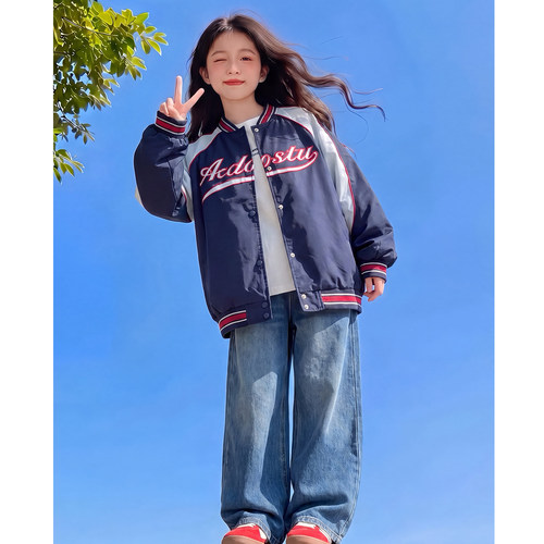女童外套2026新款秋装儿童网红洋气时髦休闲上衣女孩秋季棒球服潮