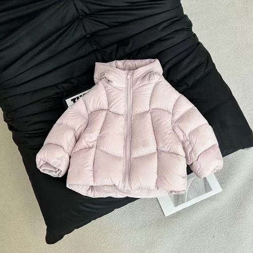 女童棉服冬季2025新款洋气时髦儿童加绒加厚纯色棉衣女孩冬装外套