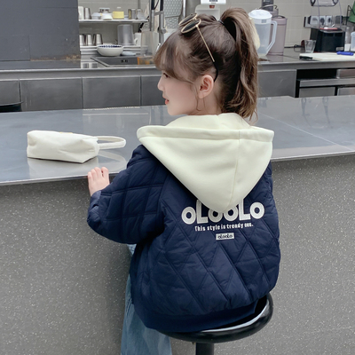 女童外套秋冬款2025新款儿童网红洋气加棉加厚冬款女孩棒球服上衣