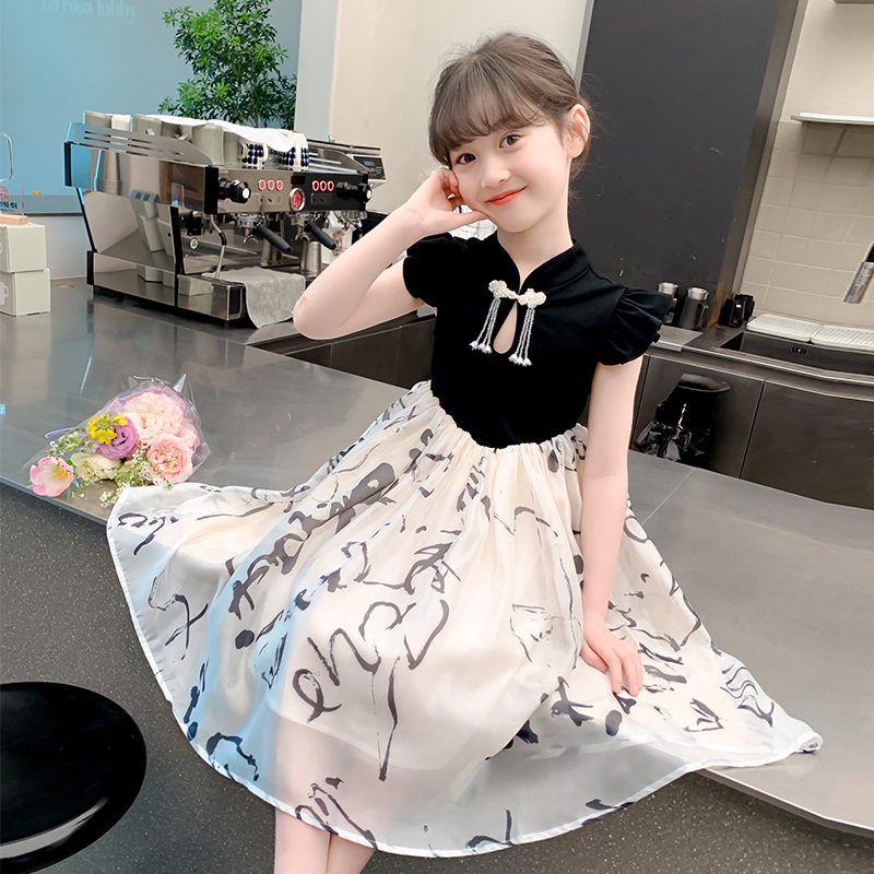 女童中式夏季洋气连衣裙新款