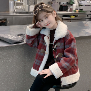 女童外套秋冬款2026新款儿童网红洋气时髦夹棉加厚女孩冬装大衣潮