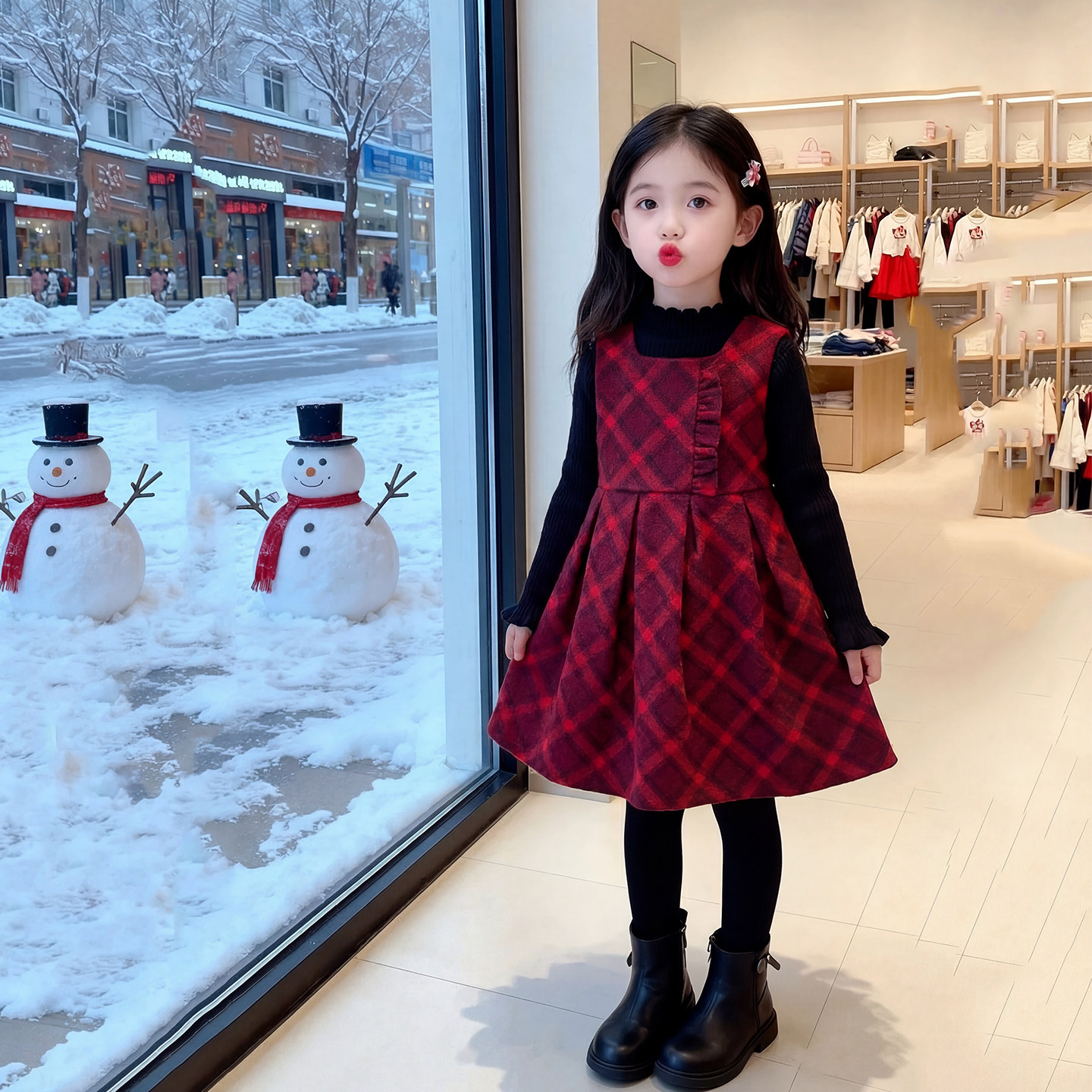 女童连衣裙2026新款冬装儿童网红洋气爆款红色公主裙女孩过年裙子,童装/婴儿装/亲子装,连衣裙,淘宝优惠券,粉丝福利购,淘宝优惠卷
