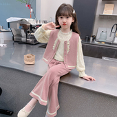 儿童秋款 2026新款 洋气时髦小香风三件套春秋女孩网红 套装 女童春装