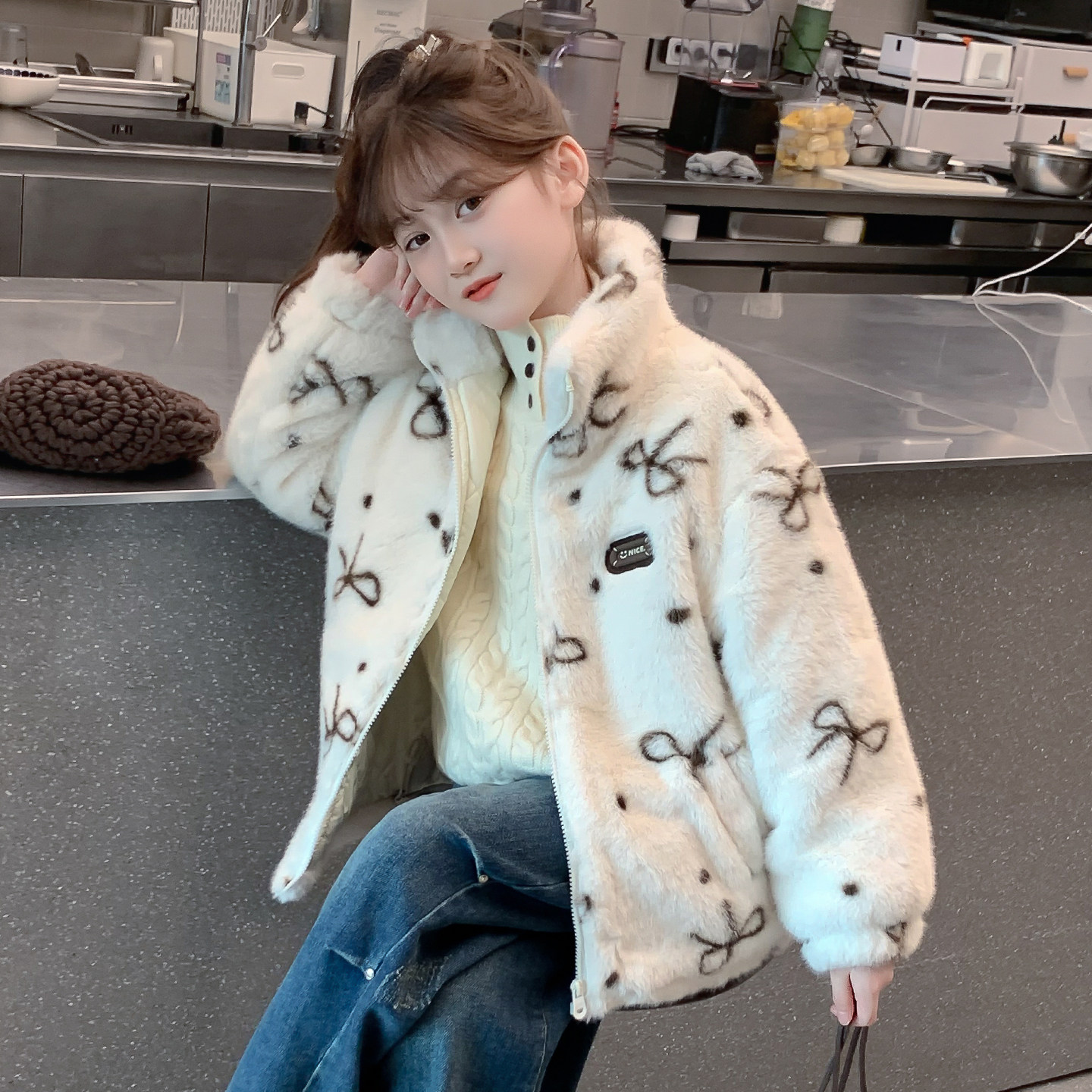 女童外套秋冬款2025新款儿童超好看网红洋气加绒加厚毛毛衣女孩潮,童装/婴儿装/亲子装,普通外套,淘宝优惠券,粉丝福利购,淘宝优惠卷