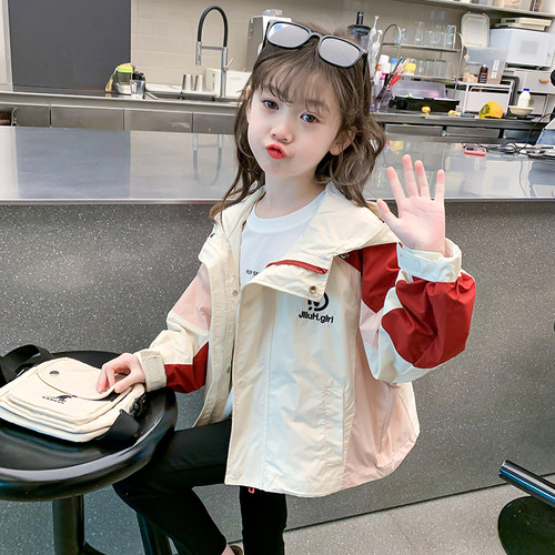 春季连帽女童外套新款