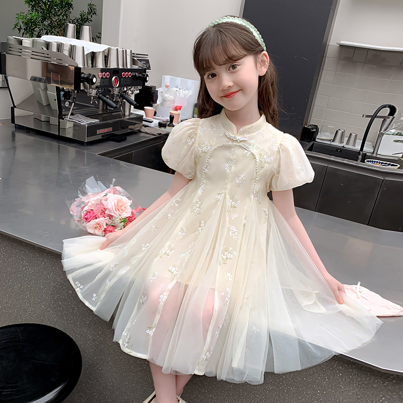 女童夏季2025新款连衣裙儿童洋气国风汉服旗袍公主裙女孩夏装裙子
