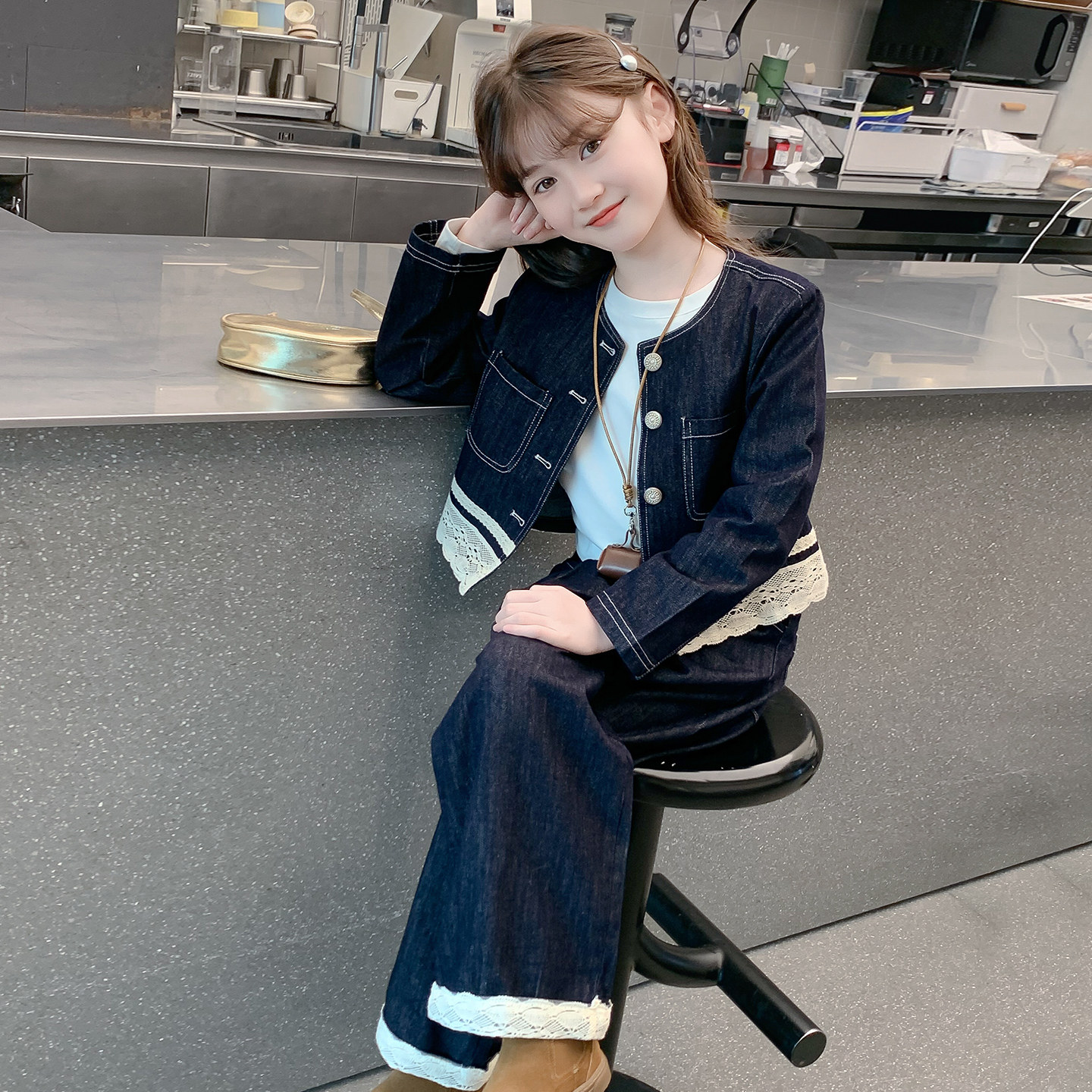 女童秋装2025新款外套儿童洋气时髦牛仔套装春秋款女孩网红两件套,童装/婴儿装/亲子装,普通外套,淘宝优惠券,粉丝福利购,淘宝优惠卷