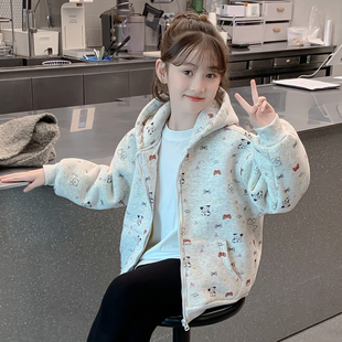 女童夹棉外套2025新款儿童网红洋气时髦加厚爆款棒球服女孩上衣潮