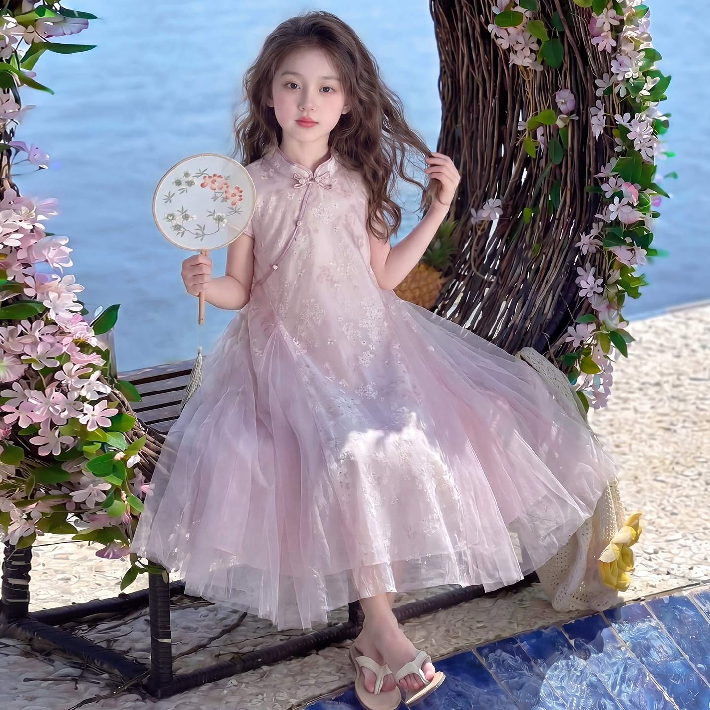 女童旗袍夏季2026新款洋气儿童超仙国风好看连衣裙女孩夏装裙子潮图片