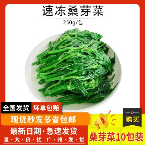 新鲜冷冻桑叶野菜上汤嫩桑芽餐厅炒菜做汤天然绿色食品250g10袋