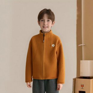 男童女童摇粒绒外套立领校服神器秋冬加绒加厚防风保暖日系中大童