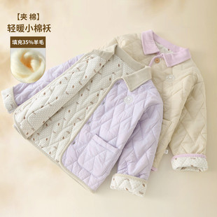 女童薄款棉袄轻薄夹棉外套秋冬款韩版洋气时髦中大童校服神器棉服