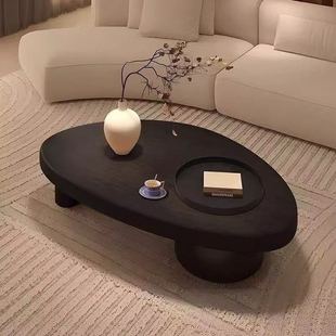 侘寂风实木异形茶几客厅设计师轻奢小户型咖啡桌极简风