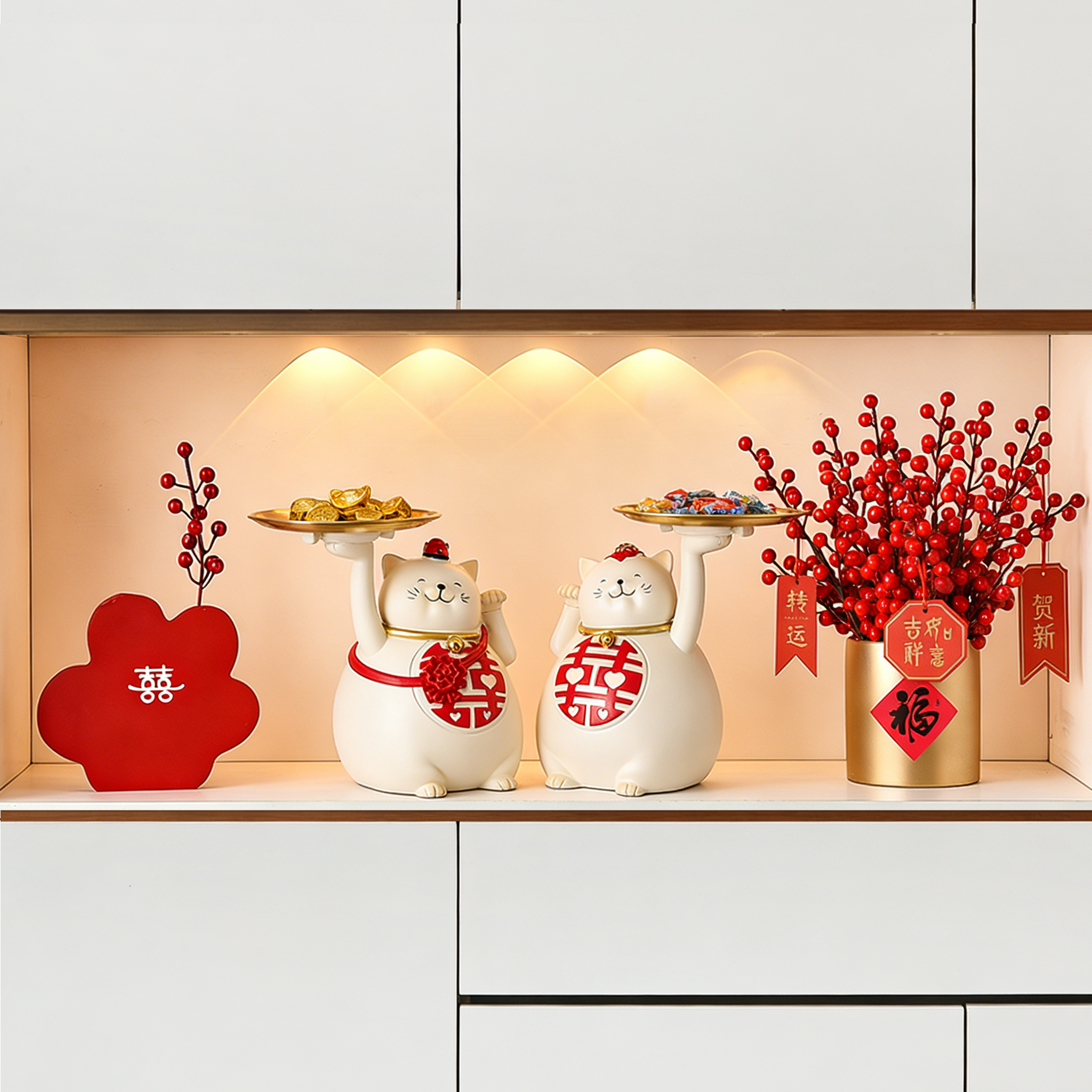 创意招财猫摆件结婚礼物送闺蜜新人新娘姐妹新婚订婚实用高级高档