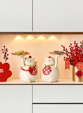 创意招财猫摆件结婚礼物送闺蜜新人新娘姐妹新婚订婚实用高级高档