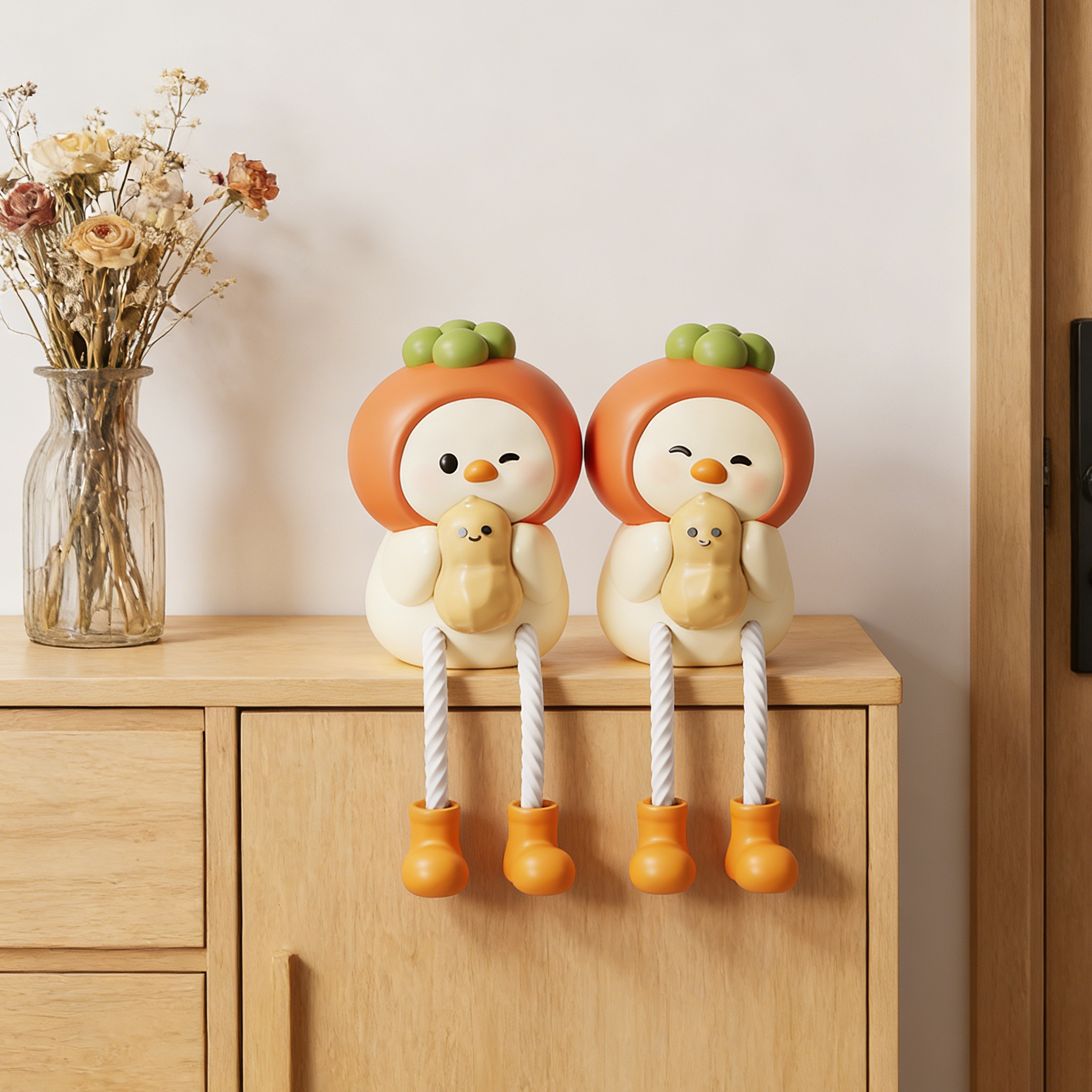 客厅玄关置物架洞洞板吊脚娃娃摆件装饰品电视柜墙上创意可爱家居