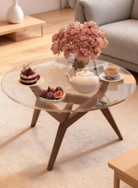 全实木中古风小户型客厅茶几