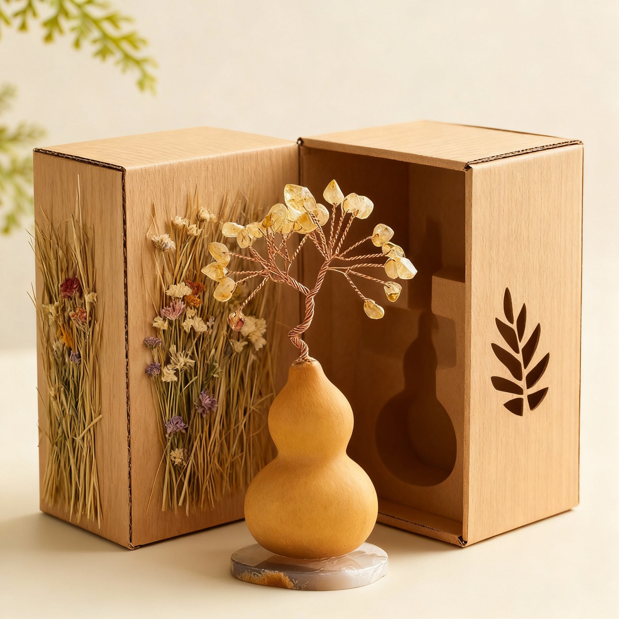 新中式水晶树桌面摆件