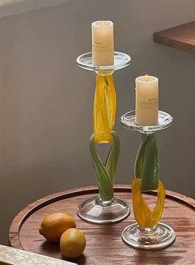 现代抽象玻璃烛台套组