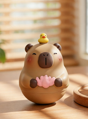 卡皮巴拉卡通桌面摆件DIY装饰小物洞洞鞋配饰鞋花卡扣