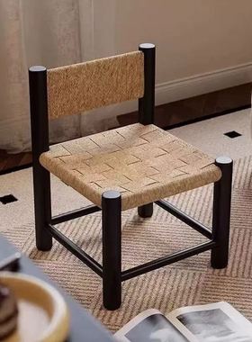 复古竹藤编几何造型装饰摆件