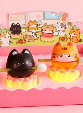 卡通猫咪发光桌面摆件