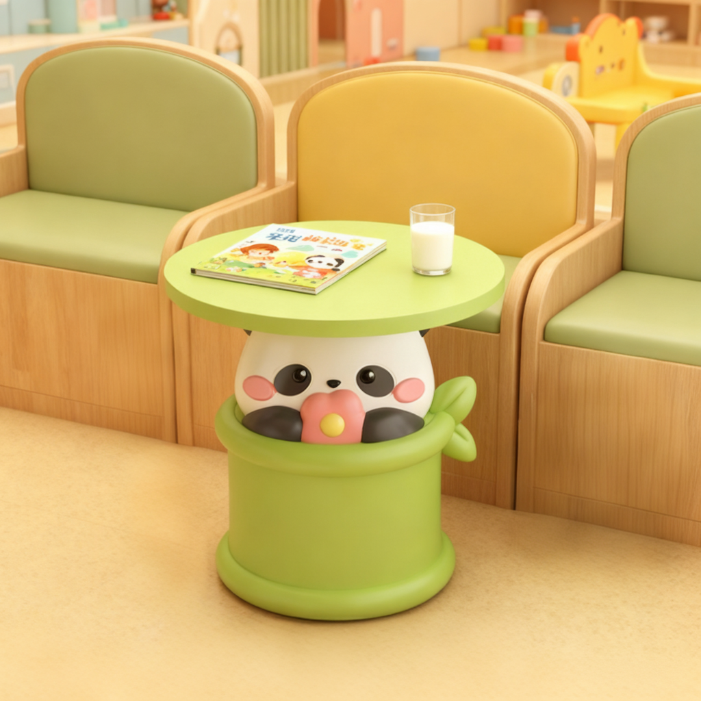 可爱熊猫造型树脂桌面摆件