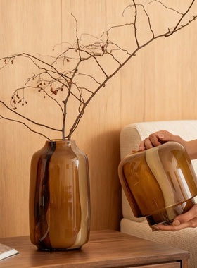 复古几何玻璃花瓶手工装饰摆件