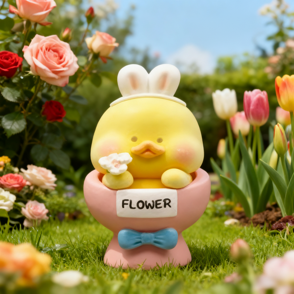 卡通风小黄鸭桌面摆件