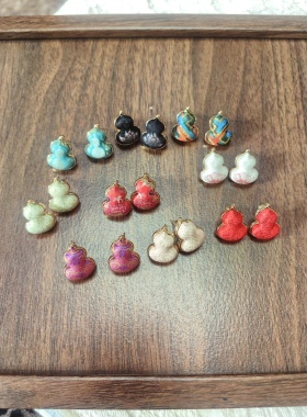 真丝名家宋锦葫芦耳钉925银针休闲百搭