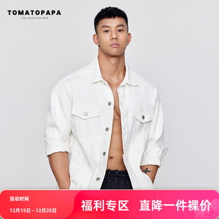 外搭宽松牛仔夹克衫 纯色棉韩版 牛仔外套23秋冬新款 TOMATOPAPA新款