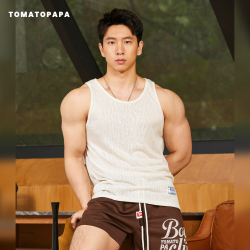 TOMATOPAPA男士背心套头薄款吸湿排汗运动健身休闲无袖汗衫汗背心