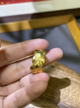 非遗手工錾刻足金仲夏之约戒指