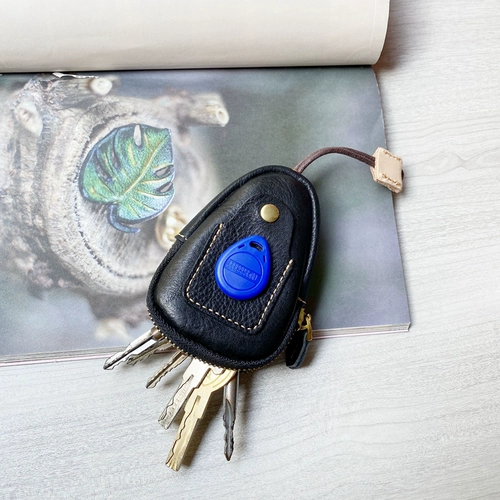 Кожаная универсальная вместительная и большая ключница, картхолдер с молнией, «сделай сам»