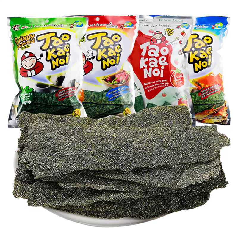 泰国进口零食小老板海苔袋装 bigroll老板仔即食海苔片儿童脆紫菜