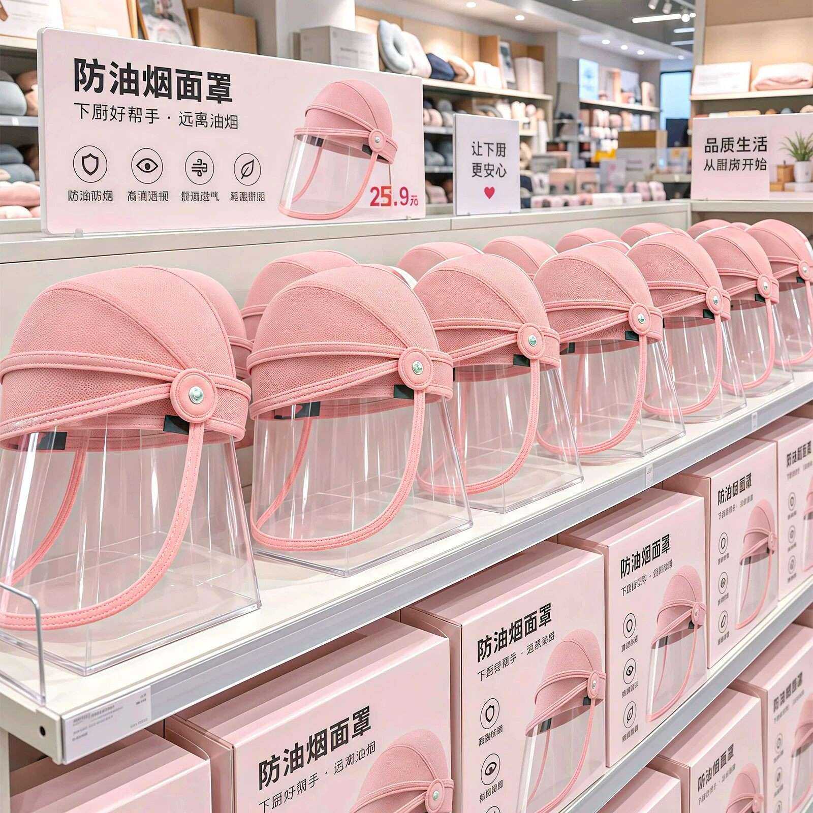 厨房专用做饭防油烟炒菜面罩全脸防护一体款女士防溅油护脸神器