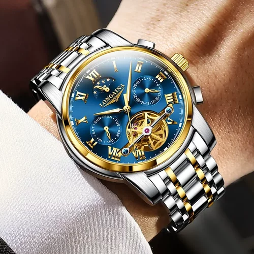 全自动非机械手表瑞士正品男士商务手表夜光防水镂空镶钻高档男表