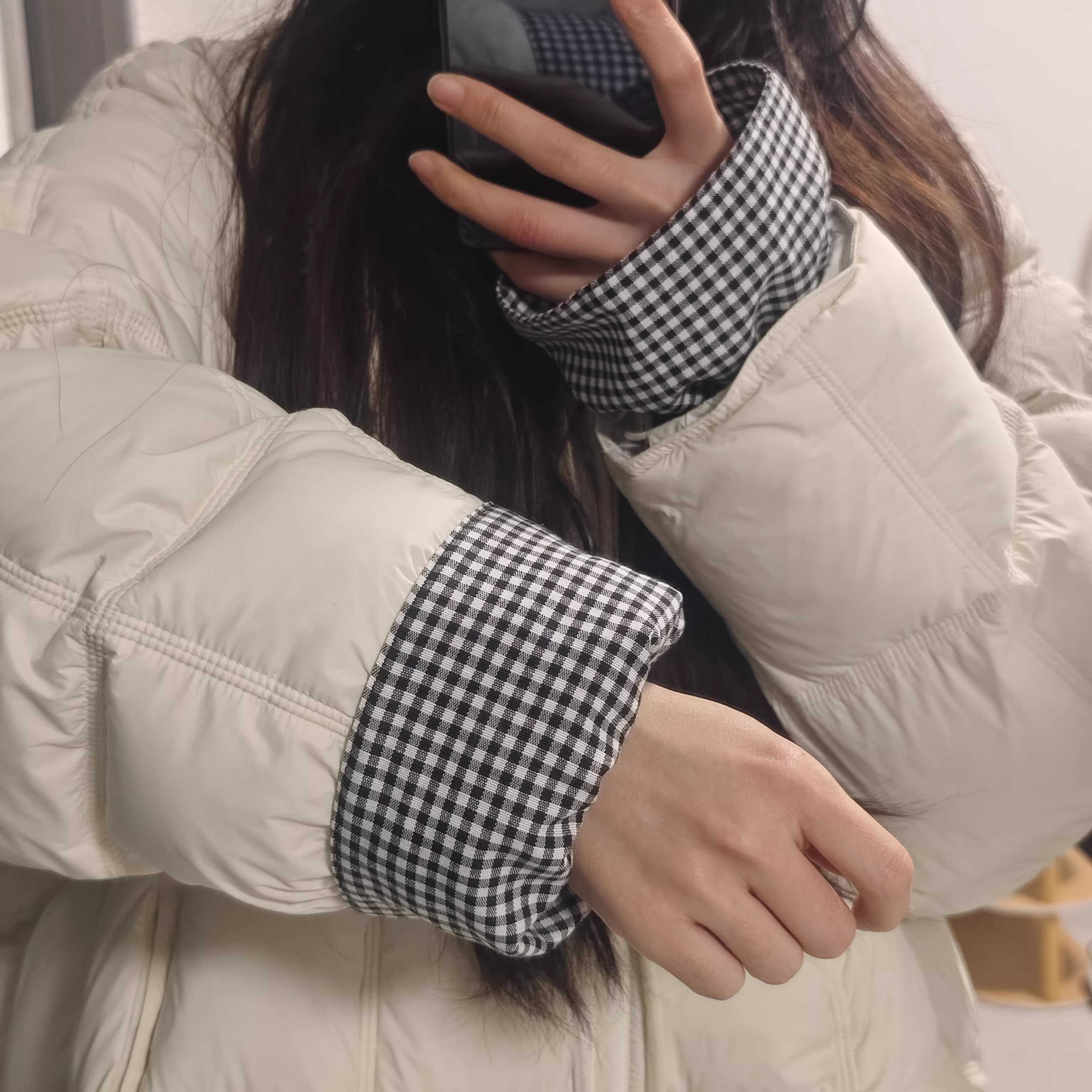 日式双面袖套隐形羽绒服女上班耐脏神器冬季上班专用高级感护袖子